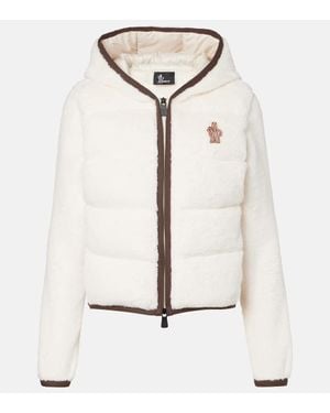 Moncler Hooded Fleece Down Jacket - Natural