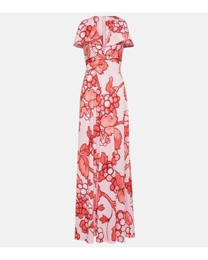 Etro Vestido Largo Estampado - Rojo