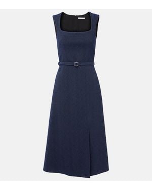 Emilia Wickstead Pinah Cotton-Blend Boucle Midi Dress - Blue