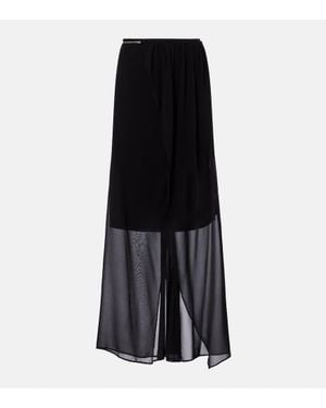 Christopher Esber Chain-Detail Silk Georgette Wrap Skirt - Black