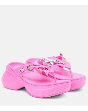 Balenciaga X Crocs Jibbitz Platform Thong Sandals - Pink