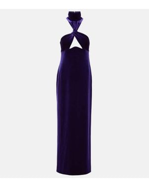 Galvan London Abito Lungo Cleveland - Blu