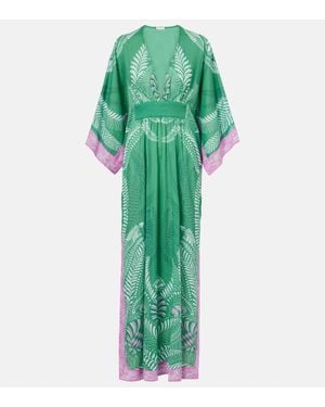 Poupette Bedruckter Kaftan Sol Aus Baumwolle - Grün