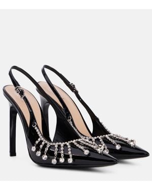 Gucci Verzierte Slingback-Pumps GG aus Lackleder - Schwarz