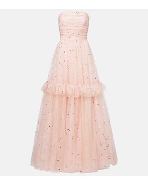 Jenny Packham Abito Lungo Con Paillettes - Rosa