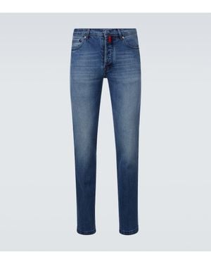 Kiton Jean Skinny A Taille Mi-Haute - Bleu