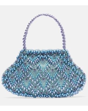 Clio Peppiatt Scallop Mini Embellished Tote Bag - Blue