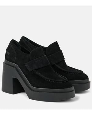 Robert Clergerie Netta Suede Loafer Pumps - Black