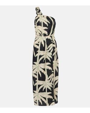 Johanna Ortiz Printed One-Shoulder Midi Dress - White