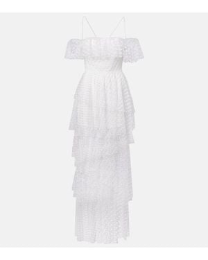 Alexandra Miro Maxikleid Carmen Aus Tuell - Weiß