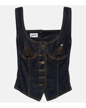 Jean Paul Gaultier Denim Bustier - Blue