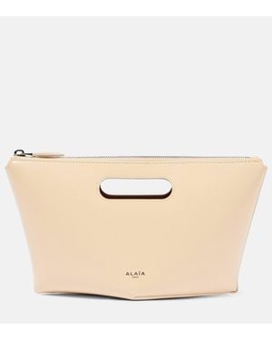 Alaïa Folded Mini Leather Clutch - Natural