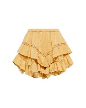 Isabel Marant Jocadia Embroidered Gauze Miniskirt - Yellow