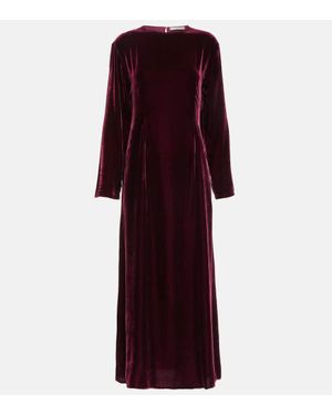Asceno Jody Velvet Maxi Dress - Purple
