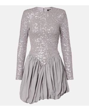 ROTATE BIRGER CHRISTENSEN Sequined Asymmetric Minidress - Gray