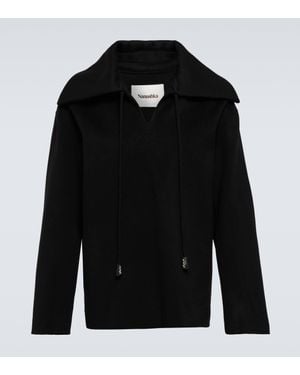 Nanushka Zevi Wool And Silk Smock Jacket - Black