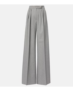 Max Mara Baden Virgin Wool Wide-Leg Trousers - Grey