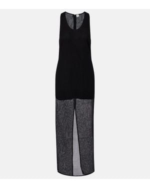 TOTEME Maxikleid Aus Baumwolle Und Seide - Schwarz