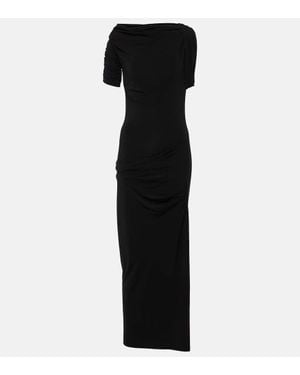 Jacquemus La Robe Drapeado Long Dress - Nero