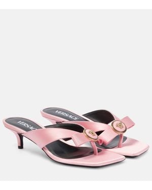 Versace Gianni Ribbon' Mules 45Mm - Pink
