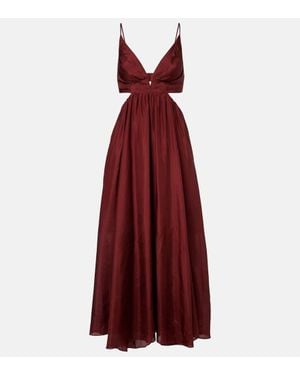 Zimmermann Wanderlust Cutout Silk Maxi Dress - Red