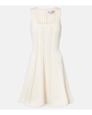 Oscar de la Renta Minikleid Aus Strick - Weiß