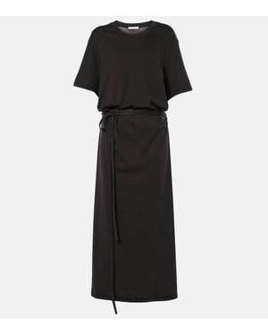 Lemaire Belted Cotton Jersey Midi Dress - Black