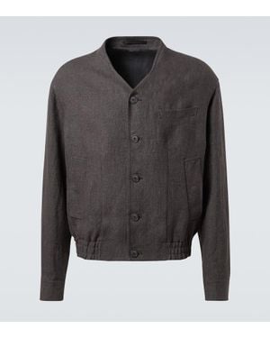 Giorgio Armani Blouson Aus Leinen - Grau