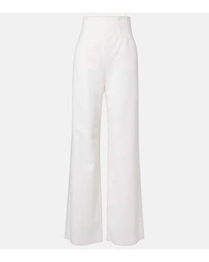 Max Mara Balta High-Rise Virgin Wool Wide-Leg Trousers - White