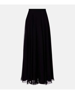 Dolce & Gabbana High-Rise Silk Maxi Skirt - Black