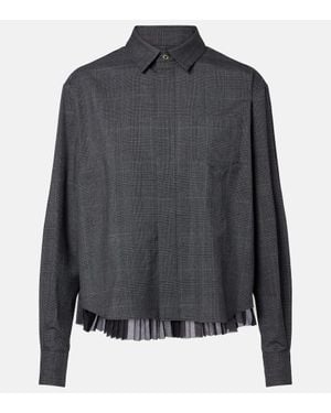 Sacai Hemd Aus Wolle - Grau