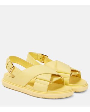 Marni Sandalen Fussbett Aus Leder - Gelb
