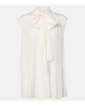 Dolce & Gabbana Silk-Blend Top - White
