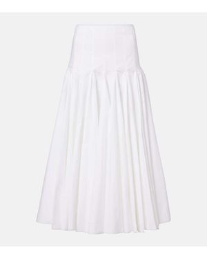 Jacquemus Cotton Jersey Midi Skirt - White