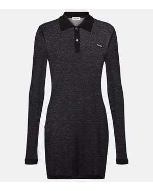 Miu Miu Polokleid Aus Baumwoll-Jersey - Schwarz