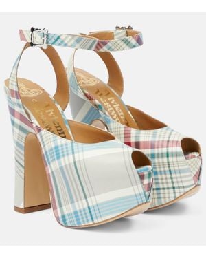 Vivienne Westwood Vargas Checked Leather Platform Court Shoes - Metallic