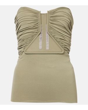 Rick Owens Hollywood Gathered Jersey Top - Green