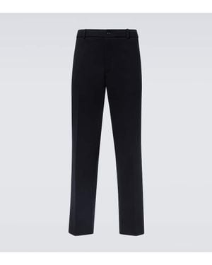 Moncler Cotton-Blend Slim Pants - Blue