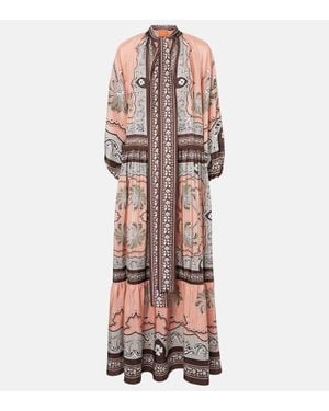 La DoubleJ Athena Printed Silk Maxi Dress - Multicolor