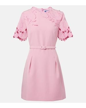 LEO LIN Aurelie Floral-Applique Minidress - Pink