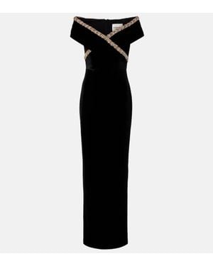 Roland Mouret Robe Mit Kristallen - Schwarz