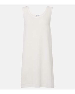 Alaïa Vestido Midi En Mezcla De Algodon - Blanco
