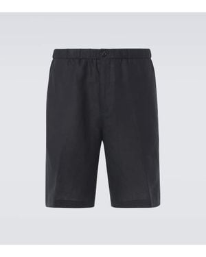 Loro Piana Emanuele Linen Bermuda Shorts - Blue