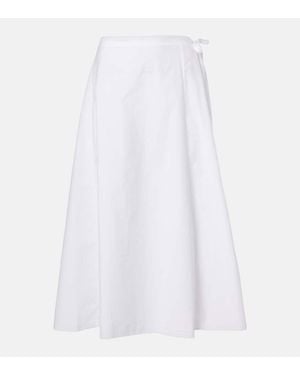 The Row Fleur Cotton Midi Skirt - White