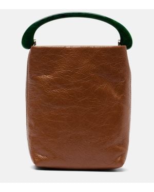 Dries Van Noten Micro Leather Tote Bag - Brown