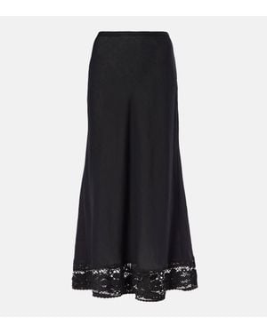 RIXO London Magda Lace Maxi Skirt - Black