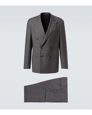 Canali Double-Breasted Wool Suit - Grey