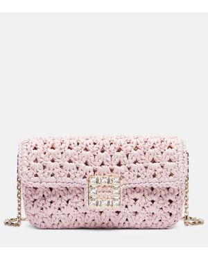 Roger Vivier Verzierte Clutch Jeu De Fille Aus Raffiabast - Pink