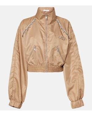 Area Giacca Cropped Con Cristalli E Logo - Neutro