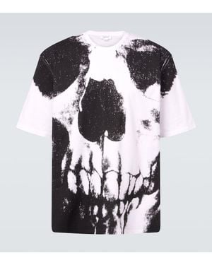 McQueen Bedrucktes T-Shirt Skull Aus Baumwoll-Jersey - Schwarz
